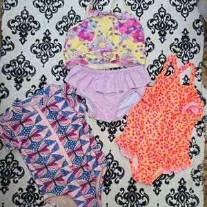 Tea Collection Pink & Blue Patterned Girls Swim Top